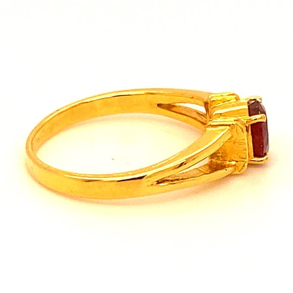 Mozambique Ruby .85ct Solid 18K Yellow Gold Ring - Picture 3 of 6
